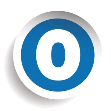 Number Zero sticker vector blue Stock Illustration