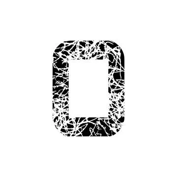 Number zero, symbol 0. Textured font Grunge Design Stock Illustration