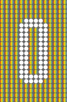 Number zero with white circles on rainbow circles Illustrazione stock