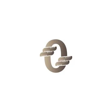 Number zero wrapped in rope icon logo design illustration Stock Illustration