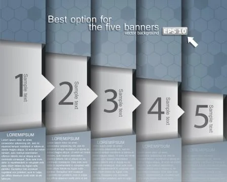 Numbered banners in Hi-tech Stock Illustration