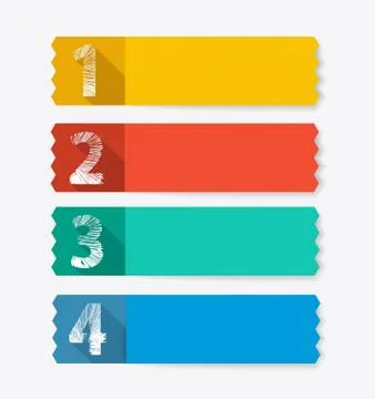 Numbered banners Stock Illustration