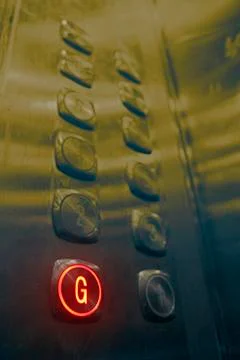 Numbered buttons in an elevator or lift Stock Photos