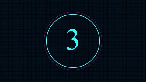 Numbered Circles Appearing Sequentially Against Dark Digital Background Wit.. Stock Footage 342507936