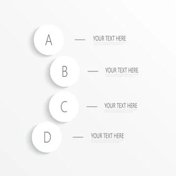 Numbered circles infographic on light background for your design and your text Stock Illustration