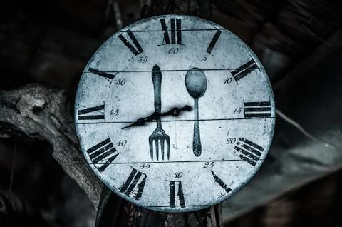Numbered dial plate with fork Stock Photos