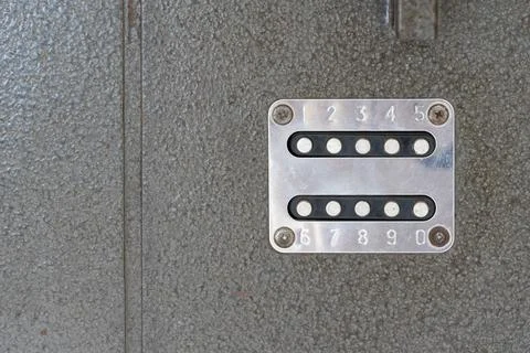 Numbered Door Code Lock Metal Plate Close-Up Stock Photos