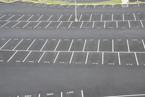 Numbered empty parking lot Stock Photos