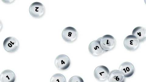 Numbered Glass Spheres Floating and Bouncing on a White Background Stock Footage 341066257
