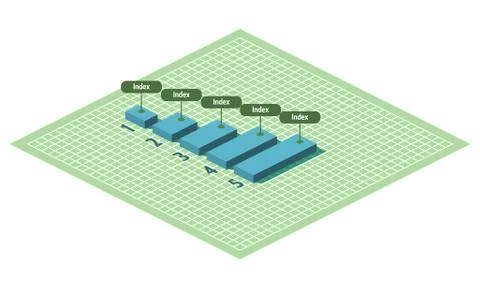 Numbered graph with increasing indicators. 3d image. vector illustration Stock Illustration
