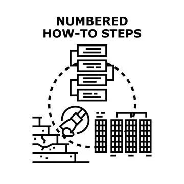Numbered how to steps process vector illustration 库存插图