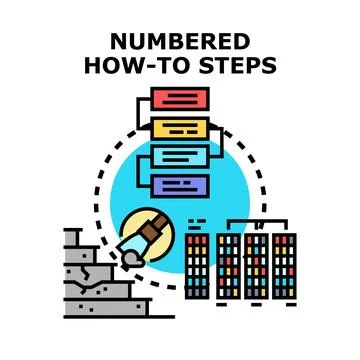 Numbered how to steps process vector illustration Stockillustratie