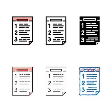 Numbered list color icon vector series Stock Illustration