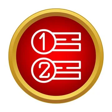 Numbered list icon showing steps or ranking Stock Illustration
