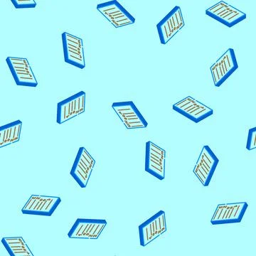 Numbered list isometric icon seamless pattern 库存插图