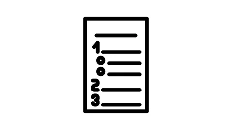 Numbered list line icon animation Stock Footage 326759177