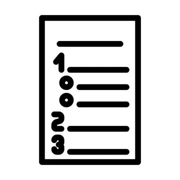 Numbered list line icon vector illustration Stock Illustration