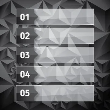 Numbered list template with transparent glass rectangles.  스톡 일러스트