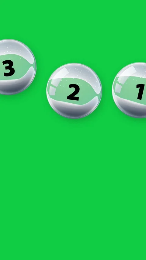 Numbered Lottery Balls Floating and Bouncing on Green Background Stock Footage 342238246