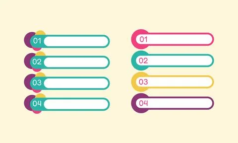 Numbered options infographic banner template set for presentation Stock Illustration
