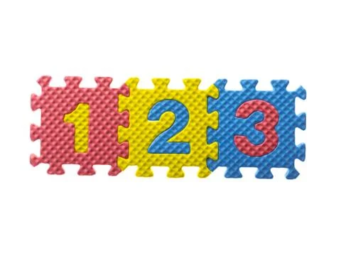 Numbered puzzle pieces Stock Photos