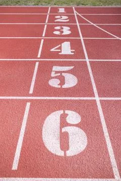 Numbered running track Stock Photos