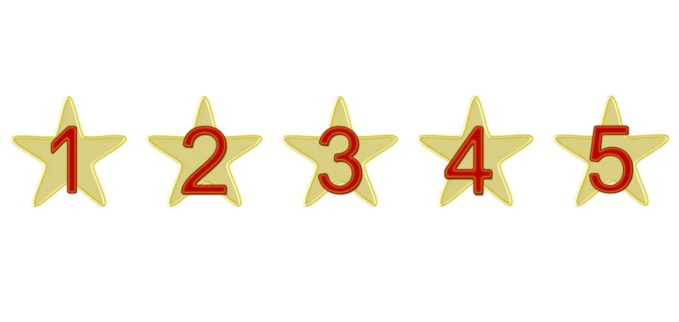 Numbered stars Stock Illustration