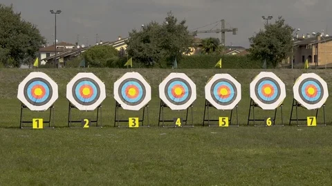 Numbered Targets for Archery Competition Video stock 83161456