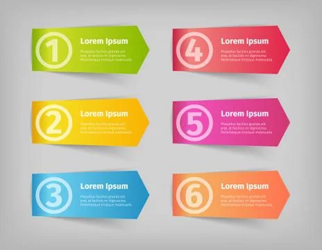 Numbering in colored vector 3d stickers Stock-Illustration