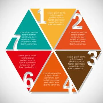 Numbering in polygon color, step by step. vector illustration 스톡 일러스트