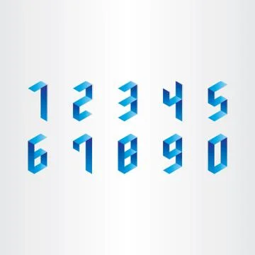 Numbers from 0 to 9 3d design Stock Illustration