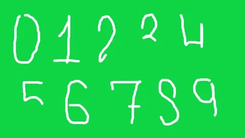 Numbers 0 to 9 on Green Screen, Chroma Key Horizontal Footage Stock Footage 320857316