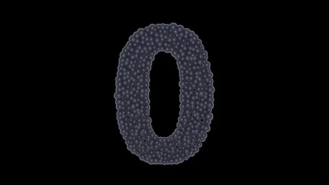 Numbers 0 - 9 made of grey balls Stock Footage 73957453