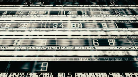 Numbers 013: Futuristic Technology Numerical Data Ticker Stock Footage 221516623