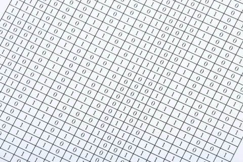 Numbers 1 and 0 in the table Stockfoto's
