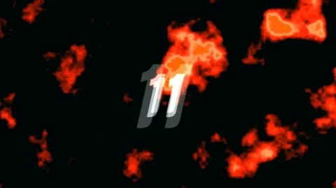 Numbers  11.1111 against fire Stock Footage 8962420