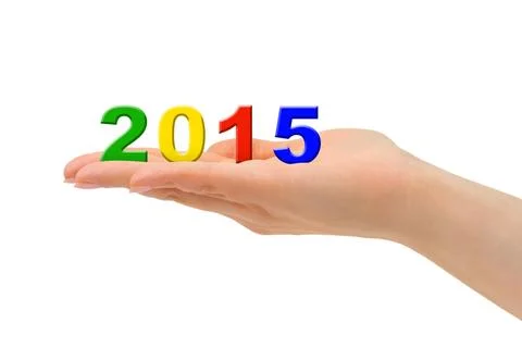 Numbers 2015 in hand Stock Illustration