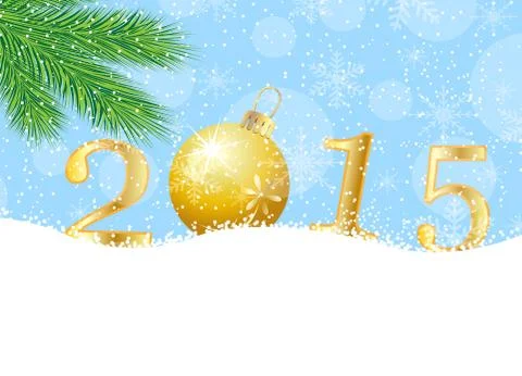 Numbers 2015 on to snow Stock Illustration