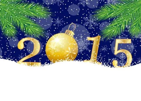 Numbers 2015 on to snow Stock Illustration
