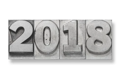 Numbers 2018 on white Foto stock
