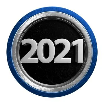 The numbers 2021 are inside the high-tech circle on white background illustra Stock Illustration