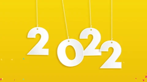 Numbers 2021 bouncing on the ropes changing to new year 2022 Stock Footage