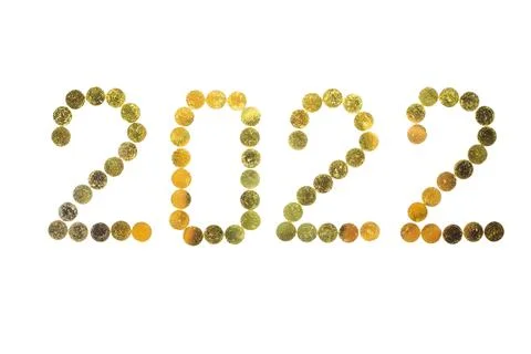 The numbers 2022 on a white background. Stock Photos