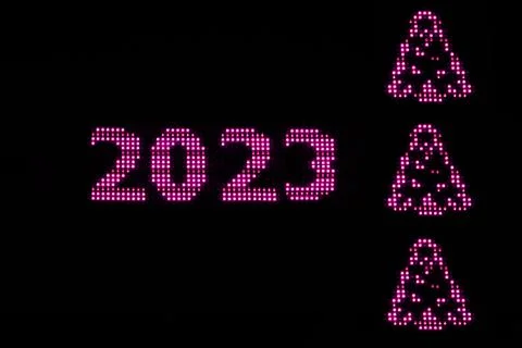 Numbers 2023 on a black background Stock Illustration