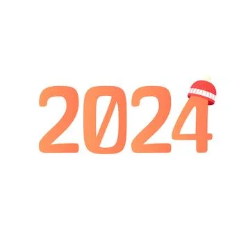 Numbers 2024 new year. Vector illustration of lettering inscription Stock Illustration