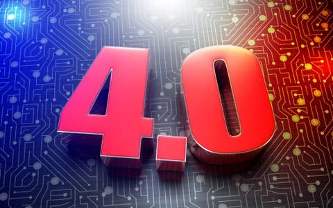 Numbers 4.0 3d. Stock Illustration