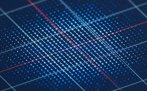 Numbers and binary, period of big data, 3d rendering. Stock Illustration