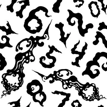 Numbers and clock hands seamless pattern Stock Illustration