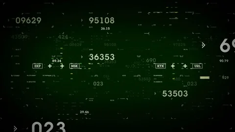Numbers And Data Green Stock Footage 75594290