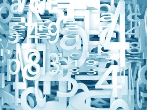 Numbers and letters background Stock Illustration
